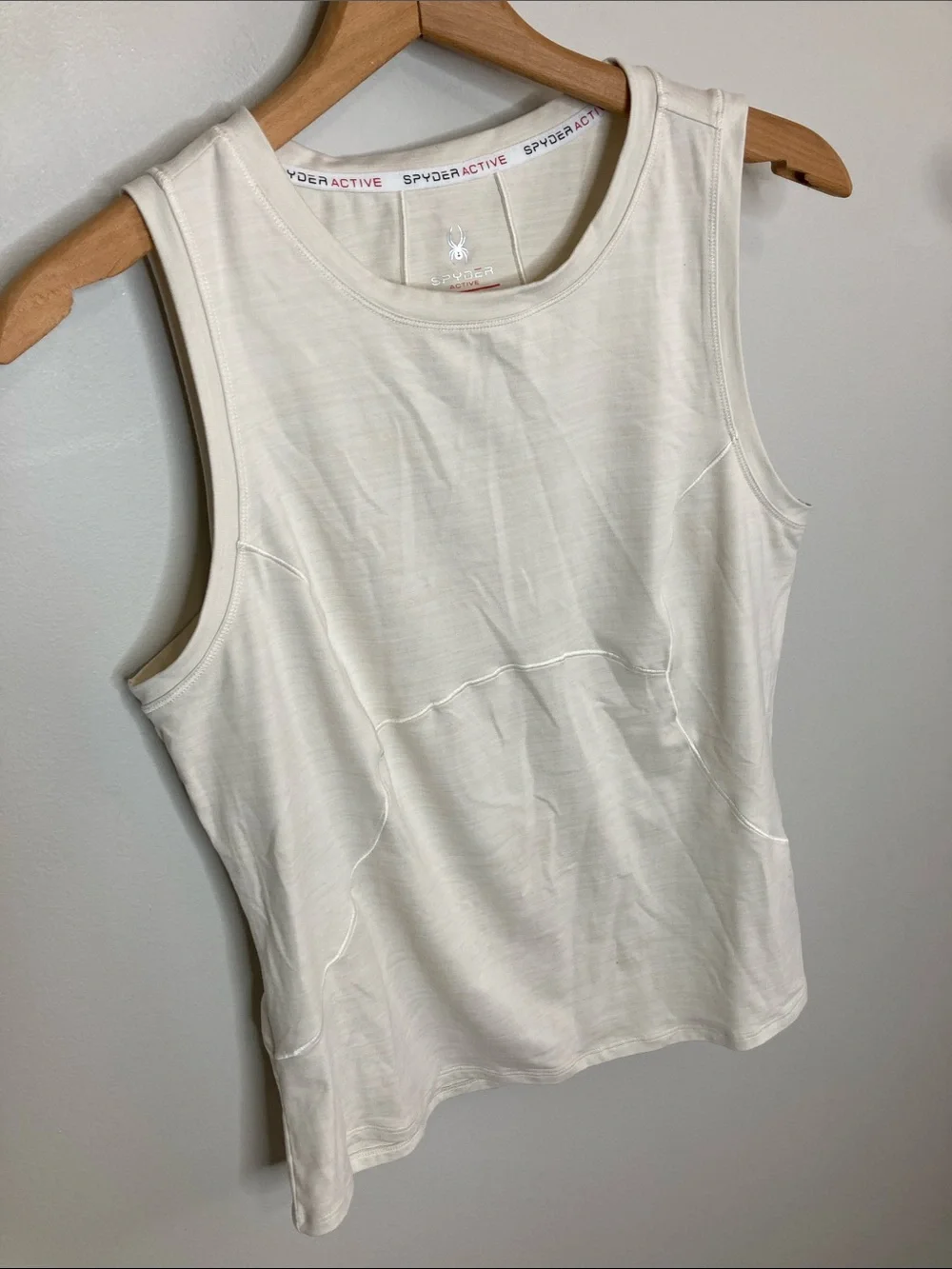 Spyder Active Cream Athletic Tank Top, Women’s Size Medium